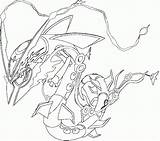 Pokemon Coloring Rayquaza Pages Azcoloring sketch template