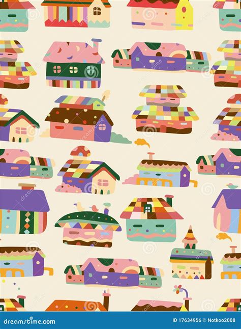 seamless house pattern stock vector illustration  fantasy