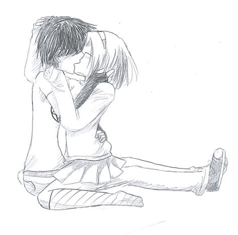 cute anime emo couple kissin by silver sapphire star on