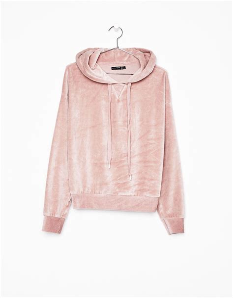 velvet hoodie discover     items  bershka   products  week