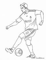 Ronaldo Coloring Pages Soccer Christiano Playing Football Drawing Color Players Messi Print Hellokids sketch template