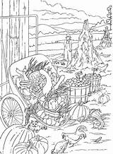 Coloring Pages Country Adults Scenes Scenery Fall Farm Adult Book Color Harvest Books Dover Publications Print Welcome Printable Doverpublications Nature sketch template