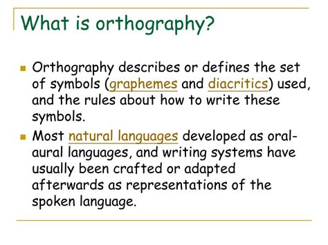 language  orthography powerpoint