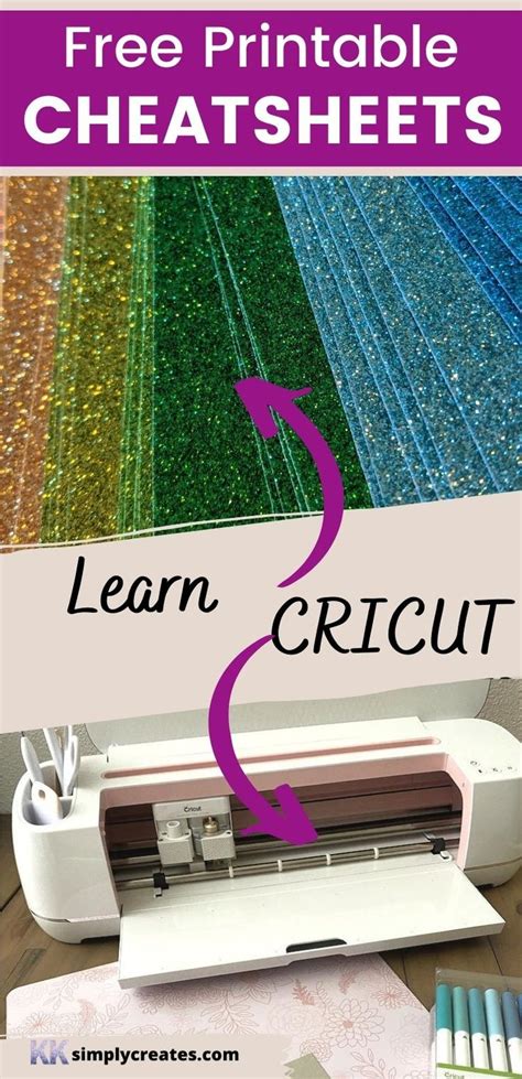 learn cricut   cheat sheets printable cricut tutorials
