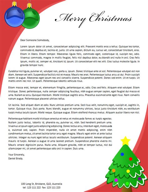 christmas letterhead template