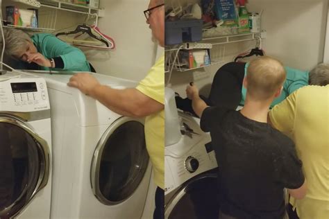 Grandmother Gets Stuck Behind A Dryer