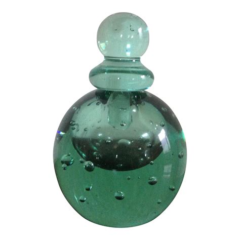 green glass perfume bottle chairish