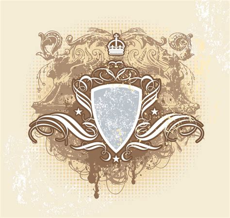heraldic design shileld vector