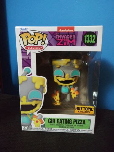 Funko Pop Nickelodeon Invader Zim Gir Eating Pizza Hot Topic Exclusive