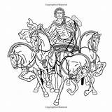 Chariot Quadriga Tattoo Charioteer Caballos Cuadriga Pulled Romana Hades Empire 123rf Auriga sketch template