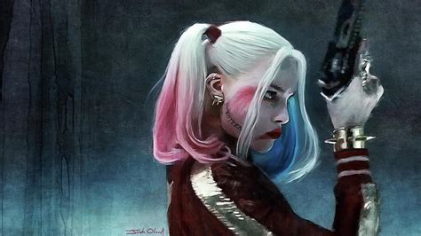 Harley Quinn And Her Gun Love And Hate Mixed Media By Joseph Oland