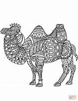 Zentangle Camel Bactrian Supercoloring Drukuj Antistress sketch template