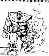 Thanos Infinity Warm Sketch His Gauntlet sketch template