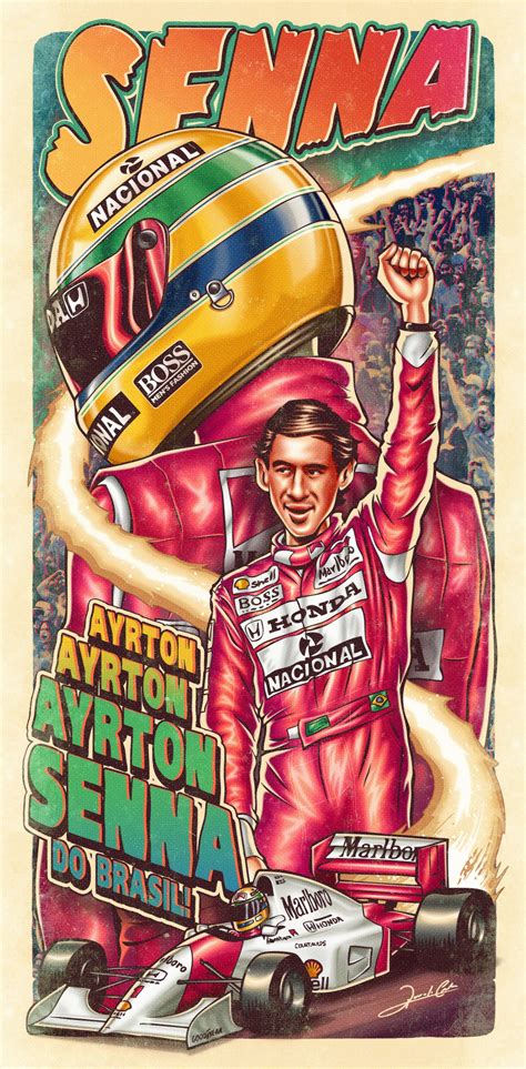 Ayrton Senna Illustration Poster Ayrton Senna Ayrton Ayrton Senna