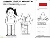Indonesia Paper Around Dolls Coloring Worksheets Indonesian Doll Kids Cultures Worksheet Printable Grade Template First Studies Geography Craft Traditional Language sketch template
