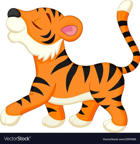 cute tiger cartoon vector  tigatelu image  vectorstock