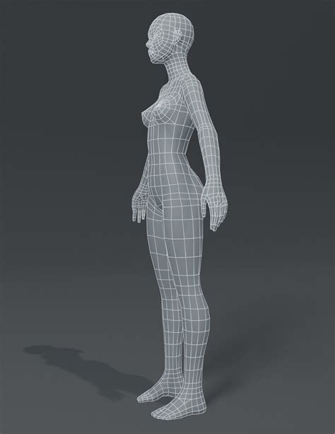3d model female body base mesh 3d model vr ar low poly cgtrader