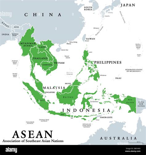 asean member states political map association  southeast asian