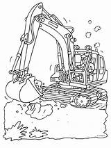 Graafmachine Bouw Kraan Shovel Tractor Tekening Pelle Ausmalbilder Takelwagen Machine Tractoren Kraanwagen sketch template