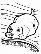 Coloring Pages Sad Puppy Puppies Cartoon Lab Girl Color sketch template