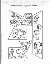 Food Coloring Group Pages Popular Pyramid Puzzle sketch template
