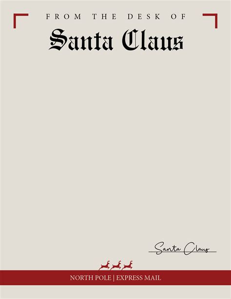 template  printable santa letterhead printable world holiday
