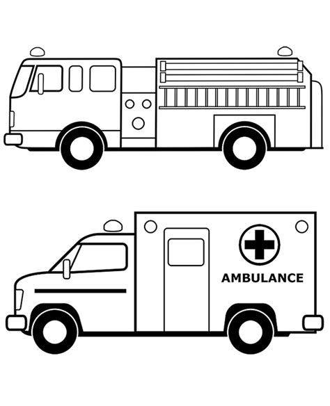 fire truck ambulance coloring page topcoloringpagesnet
