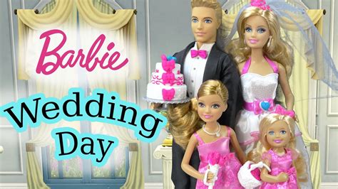 Barbie Dolls Wedding Day Bridal Party Groom Ken Playset