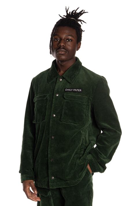 daily paper cargo jacket corduroy green xnl