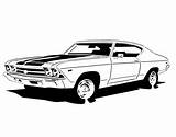 Chevelle Ss 69 Car Drawings Coloring Pages Carro Template Silueta Scroll Saw Sketch sketch template