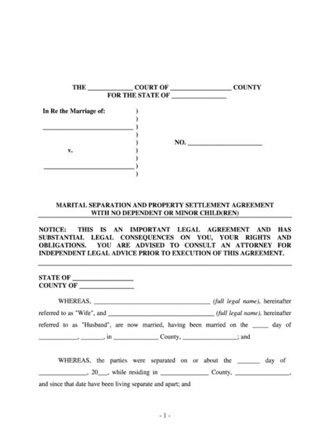 Property Settlement Agreement Fill Out And Sign Printable Pdf Template
