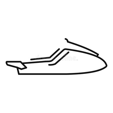 fast jet ski icon outline style stock vector illustration