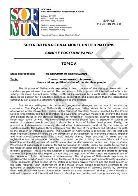 position paper format sample  sample position paper mla format