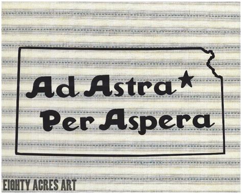 items similar  ad astra  aspera kansas state motto home   range retro prairie