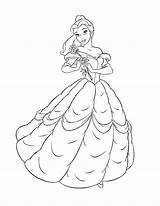 Belle Disney Coloring Pages Princess Bell Printable Drawing Kids Beauty Line Colouring Print Beast Cartoon Simple Bestcoloringpagesforkids Character Characters Bella sketch template