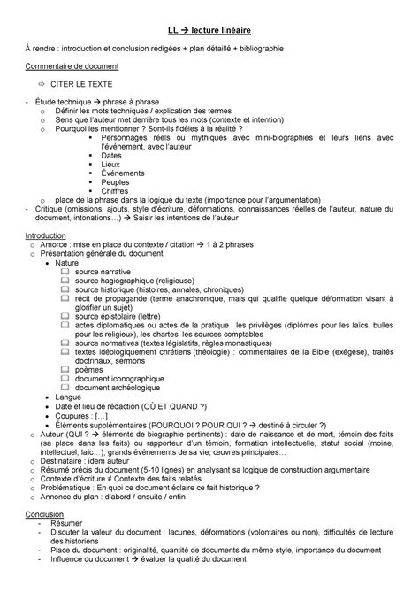 commentaire de document histoire medievale  histoire ll lecture