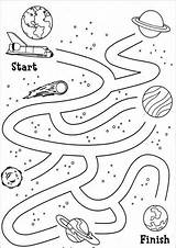 Maze Simple Printables Space Mazes Kids Preschool Preschoolers Dot Theme Solar System Tulamama Printable Activity Worksheets Activities Crafts School Outer sketch template