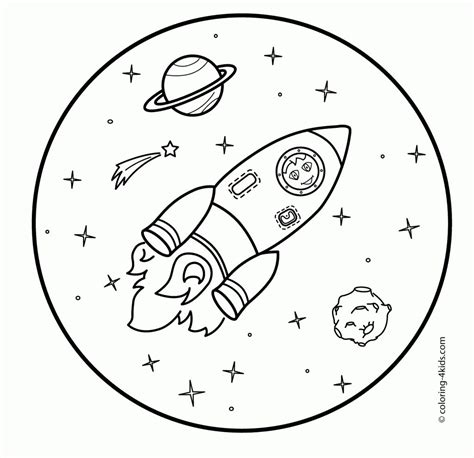 space coloring pages  rocket  kids  cat printable  space