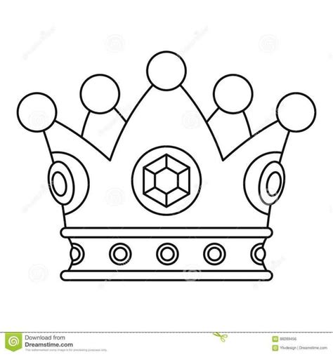 crown drawing outline  precious crown icon outline style stock