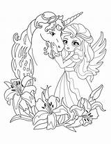 Licorne Princesse Prinses Eenhoorn Illustrazione Fatina Unicorno Fée Della Tale Paese Meraviglie Fiaba sketch template