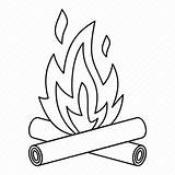 Outline Bonfire Campfire Logs Webstockreview Library sketch template