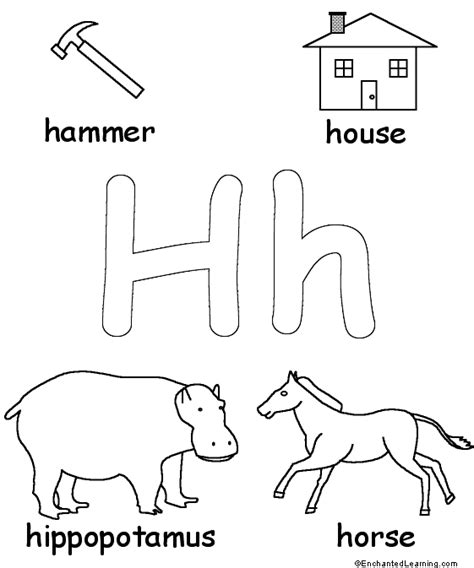 letter hh coloring coloring pages