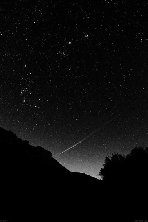 Mg37 Astronomy Space Black Sky Night Beautiful Falling Star Wallpaper