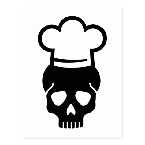skull chefs hat postcard zazzlecom