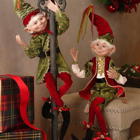 classic christmas elves dressed  elf dolls theholidaybarncom