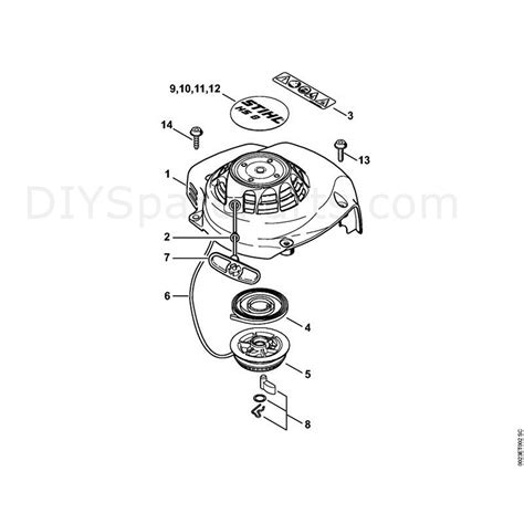 stihl hs   petrol hedgetrimmer hs   parts diagram  starter