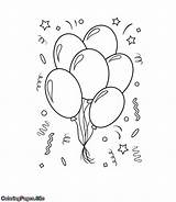 Coloring Balloons Birthday Pages Happy Colouring Printable Print Kids Coloringpages Site Sheets Close sketch template