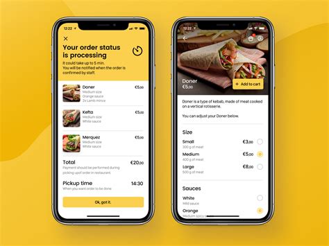 food ordering app order summary  product screens  dima miro  dribbble