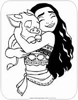 Moana Pua Printable Disneyclips Coloringhome Hugging sketch template