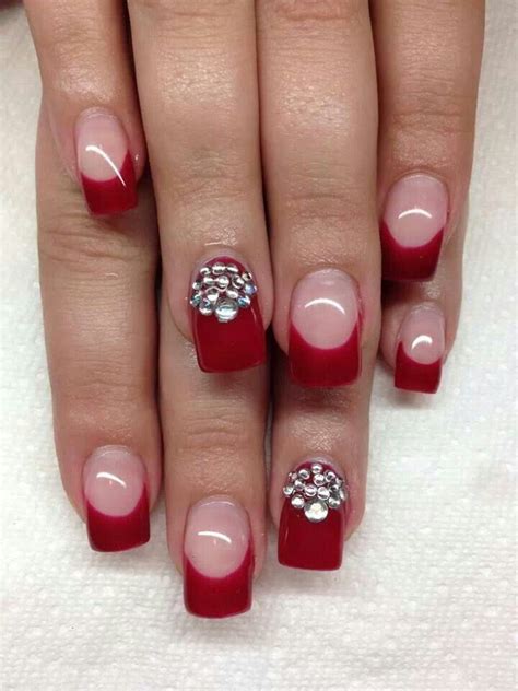 Red French Manicure Nail Art Styling